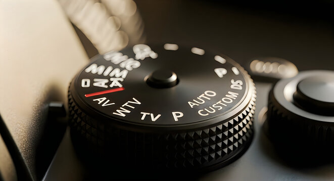 A close up view of a camera mode dial to celebrate the annual world photography day event
