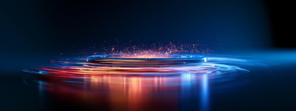 Futuristic Holographic Concept with Glowing Lights and Dynamic Effects for Advertising Purposes