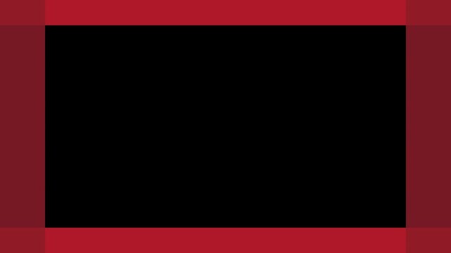 Minimalist Black Background with Crimson Red Border, Geometric Frame Template for Video Overlays, Stream Layouts, Cinematic Slides, and Gaming Digital Signage