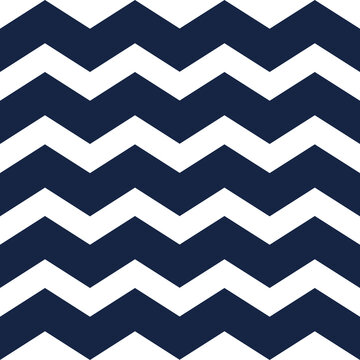Navy Blue Chevron Pattern Background - Classic Nautical Zigzag Vector Pattern