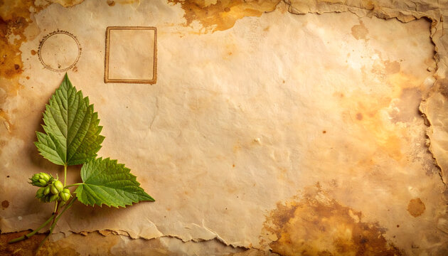 Rough torn kraft paper background showing minimal rustic packaging vibe flat realistic texture photo generative AI