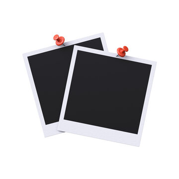 3D Pinned Instant Photo Frames