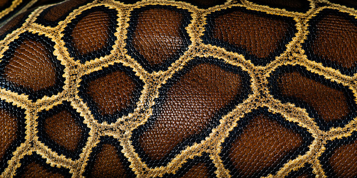 Close-Up Python Snake Skin Leather Texture Detail Background