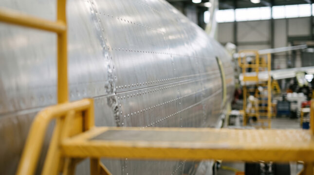 Rows of Rivets on an Aircraft Skin