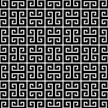 Greek Key Pattern, Seamless Pattern, repeating texture, black and white texture, 8k