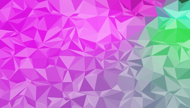 abstract colorful low poly background with bright blue purple pink orange and red triangle shapes in a modern crystal faceted geometric mosaic pattern for technology business presentation banner