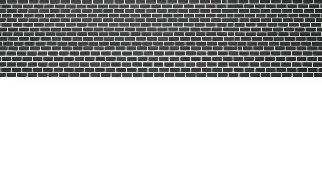 A black brick wall with white grout