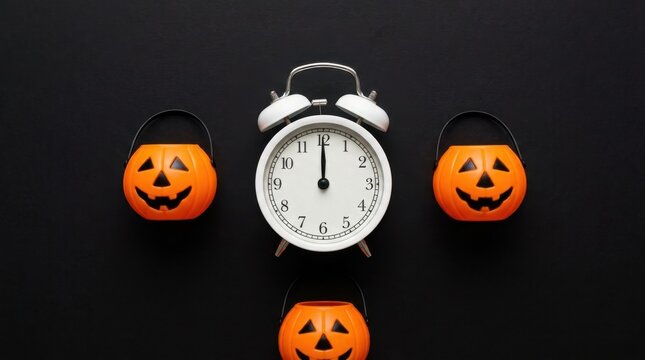 Halloween Alarm Clock and Pumpkins