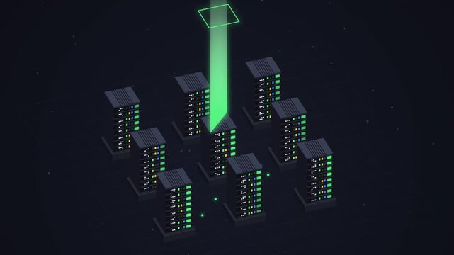 Isometric Data Center Server Infrastructure with Green Digital Network Technology