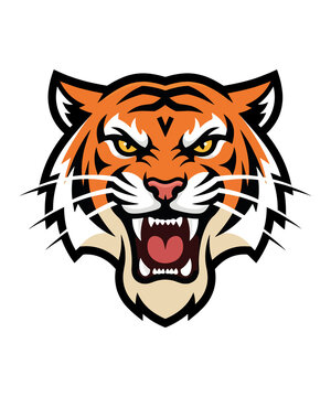 Fierce Roaring Tiger Mascot Logo Design