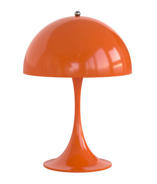 Mid century table lamp isolated on a white background