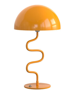 Mid century table lamp isolated on a white background