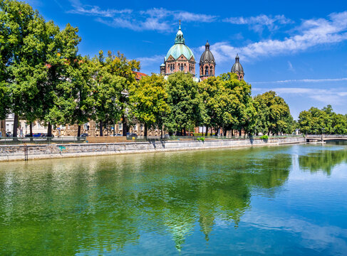 St. Lukas Kirche, Lukaskirche an der Isar, M&uuml;nchen, Oberbayern, Bayern, Deutschland