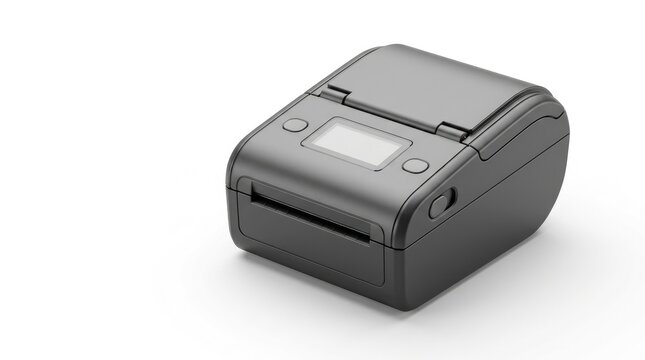 Portable thermal label printer for shipping and organization isolated on white background