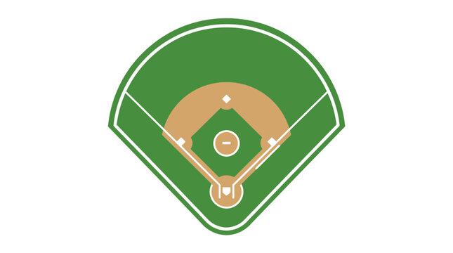 Top Down View Baseball Diamond Field Vector Illustration