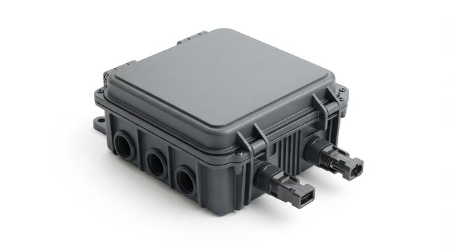 Waterproof electrical junction box outdoor plastic terminal enclosure wire connector case isolated on white background