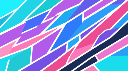 Fototapeta premium Colorful abstract geometric background with dynamic diagonal lines isolated on transparent background, Vector Abstract cyberpunk banner with future tech geometric elements design new 2026