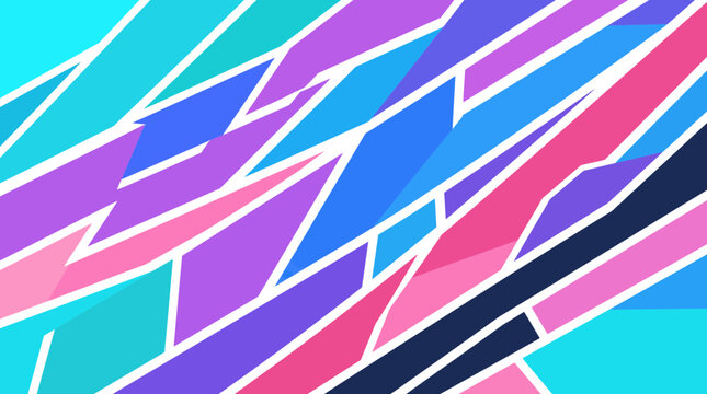 Colorful abstract geometric background with dynamic diagonal lines isolated on transparent background, Vector Abstract cyberpunk banner with future tech geometric elements design new 2026