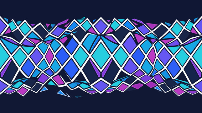 Colorful geometric pattern with diamond shapes and vibrant lights isolated on transparent background, Vector Abstract cyberpunk banner with future tech geometric elements design new 2026