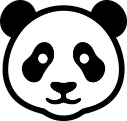 Panda bear face graphic design with gentle expression isolated on transparent background © MDMAHMUDUL
