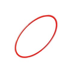 Obraz premium Red oval shape isolated on white background