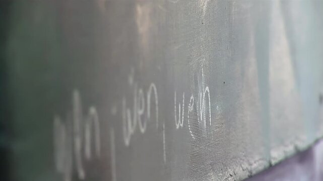 Learning Welsh Language in Gaiman Patagonia Argentina Chalkboard Detail - 4K
