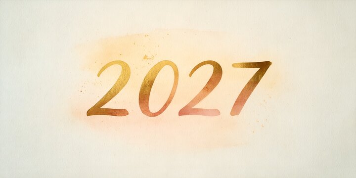 Text reads "2027" in golden hue with soft glow