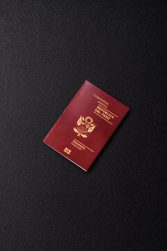 Peru, peruvian passport or id document with tickets for flight, border crossing. Peruvian passport