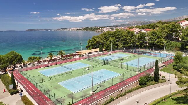 Podstrana Tennis Courts Near Hotel And Adriatic Coast, Croatia