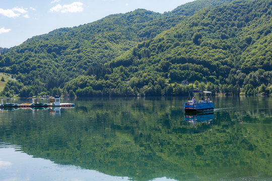 Panorama of Pliva lake near Jajce, Bosnia and Herzegovina
