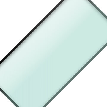 A large diagonal mint green rectangular interface panel with a thin grey border for modern UI