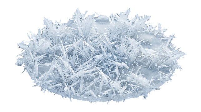 Frost crystals pattern isolated on transparent background