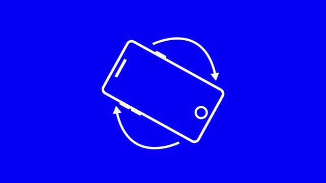 Phone flip sign, Phone Rotation animation, Please Rotate Your Phone to Landscape 90 Rotation for Better Experience. Turn the phone horizontally and vertically icon. Video template for social networks.