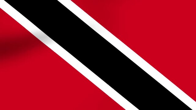 Waving national flag of Trinidad and Tobago with red black and white stripes