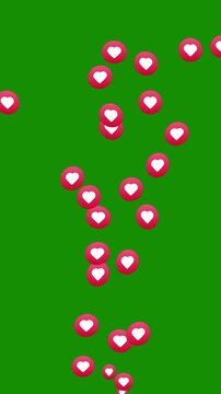 Floating animation of a love emoji icon for social media, isolated on a black background. Facebook live streaming animation. Love, Emoji, Love, Web, App, Like button, Love, React, emotion 4k