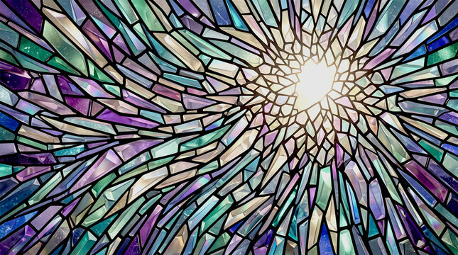 Abstract geometric shards radiating from center point