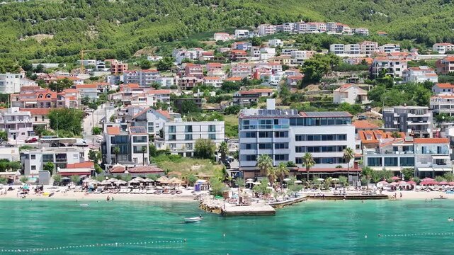 Houses And Beaches Along The Podstrana Coast, Croatia
