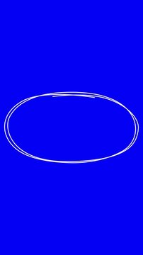 Hand-drawn circle highlight animation video. White marker circle, oval scribble frame, sketchy highlight loop, handwritten round stroke annotation. Hand Drawn Oval Highlight Effect, 4k circle animate