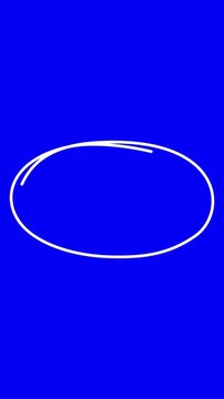 Hand-drawn circle highlight animation video. White marker circle, oval scribble frame, sketchy highlight loop, handwritten round stroke annotation. Hand Drawn Oval Highlight Effect, 4k circle animate