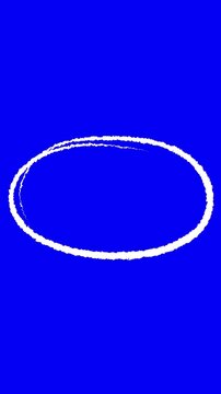 Hand-drawn circle highlight animation video. White marker circle, oval scribble frame, sketchy highlight loop, handwritten round stroke annotation. Hand Drawn Oval Highlight Effect, 4k circle animate