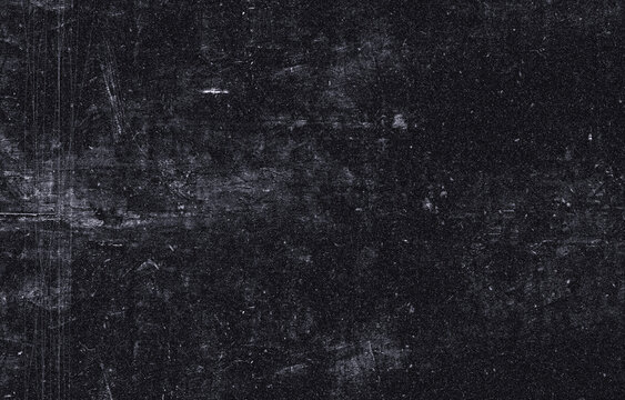 Distressed Film Grain Texture Overlay with Scratches, Dust Particles, and Black Grunge Noise