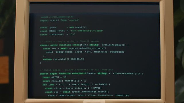 Retro pc with loading code console, programmer making scripts, green basic screen, Old computer studio close-up, Desktop vintage retro wave display, late 90s PC.