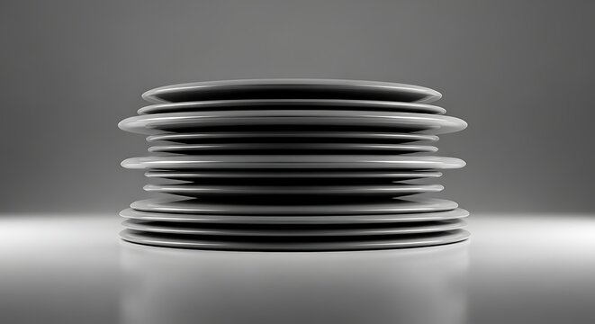 Stack of silver cds on reflective surface