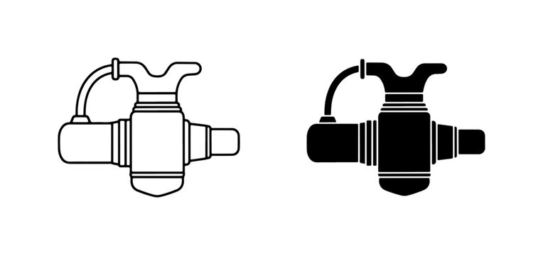 Scuba Regulator Icons, Diving Equipment Symbols, Underwater Gear Graphics