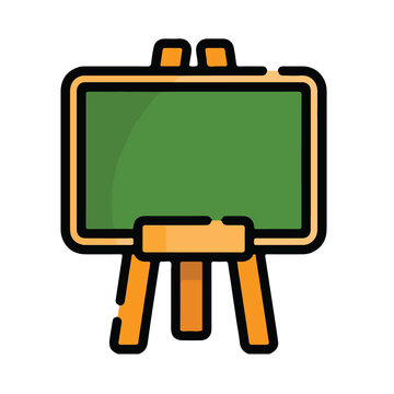 Small green classroom chalkboard on wooden stand vector