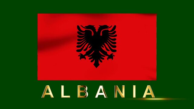 National flag of Albania featuring a black doubleheaded eagle on red