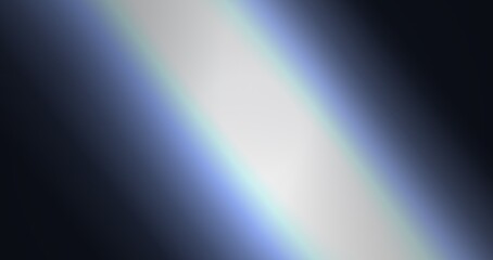 Fototapeta premium Abstract diagonal light beam with soft blue and white gradient, glowing lens flare effect on a dark background, smooth light transition, ethereal illumination