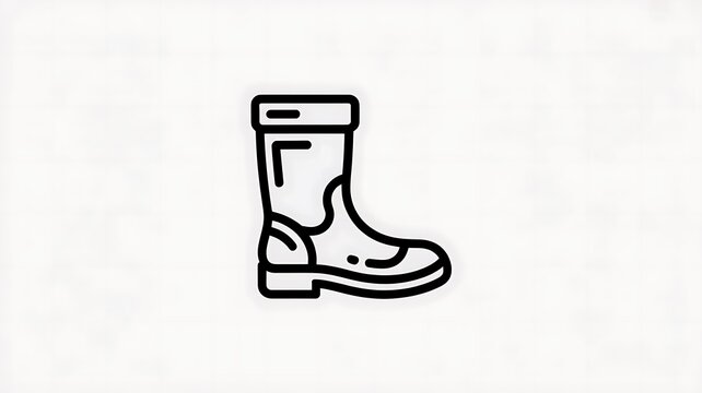 Black outline icon of a rubber rain boot