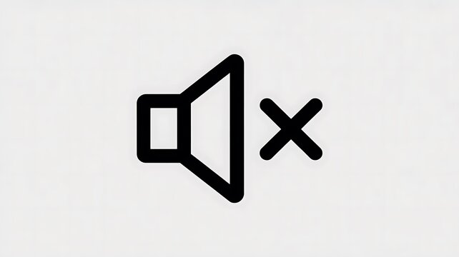 Speaker icon with mute symbol for sound settings