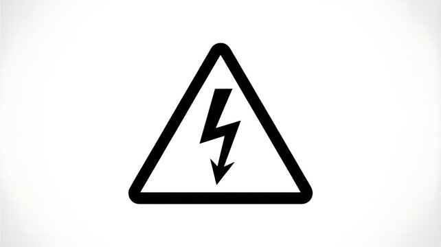 High voltage warning sign with lightning bolt icon